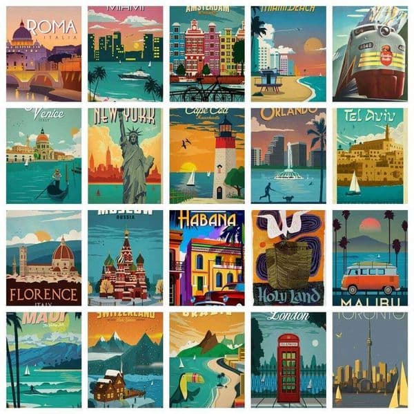 AZQSD Diy Coloring Picture City New York Unique Gift For Children Painting By Numbers Landscape Home Decoration 26L0207
