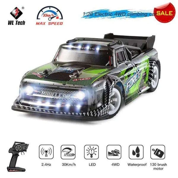 WLtoys 284131 1:28 4WD 2.4G Mini RC Racing Car High Speed Off-Road Remote Control LED Light Drift Alloy Truck Boys Toy Kids Gift 26Y0207