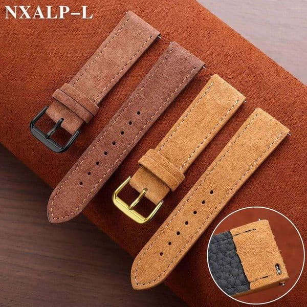 Vintage Suede Strap 18mm 19mm 20mm 22mm Soft Cowhide Bracelet Quick Release Wristband Brown Watch Band Women Men Accessories Z260207