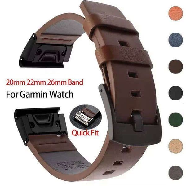 20mm 22mm 26mm Leather Watch band For Garmin 8 7 7S 7X 6S 6X 6 Watchband Wriststrap 5S 5X 5 Fenix 3 Forerunner 965 Z260207