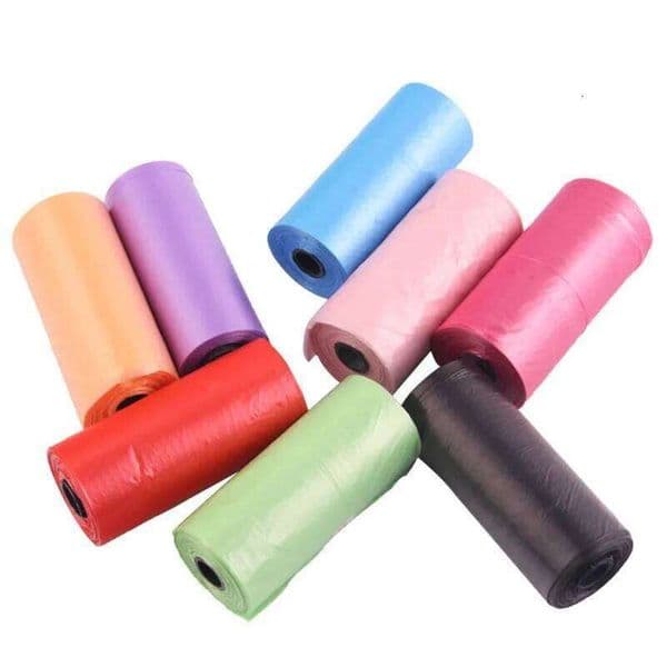 Solid color Cleaning Poop Outdoor Clean Pets Supplies for Dog 15Bags/Roll Refill Garbage Bag Random 26W0207