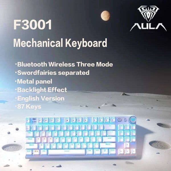 AULA F3001 87-Key Split Color Mechanical Keyboard Three Modes for Gaming And Typing Z260207 Y260525