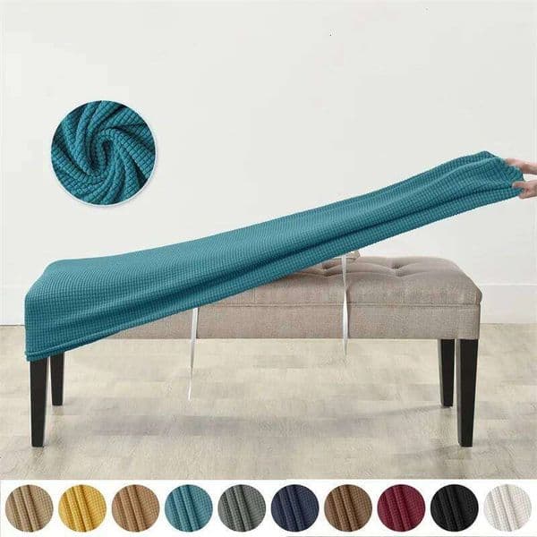 1pc Elastic Ottoman Cover Rectangle All-inclusive Stool Solid Piano Bench Seat Covers Anti-dirty Removable Home Decor 26W0207