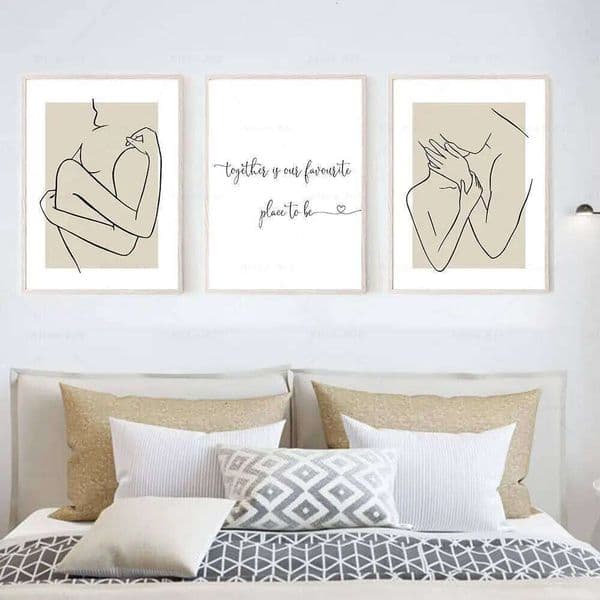 One Line Drawing Print Couple Gift Abstract Poster Beige Green Minimalist Wall Art Canvas Painting Nordic Picture Bedroom Decor 26Y0207