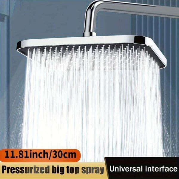 30cm Size High Pressure Overhead Large Flow Booster Rain Shower Head 360 Rotation Water Saving 26H0207