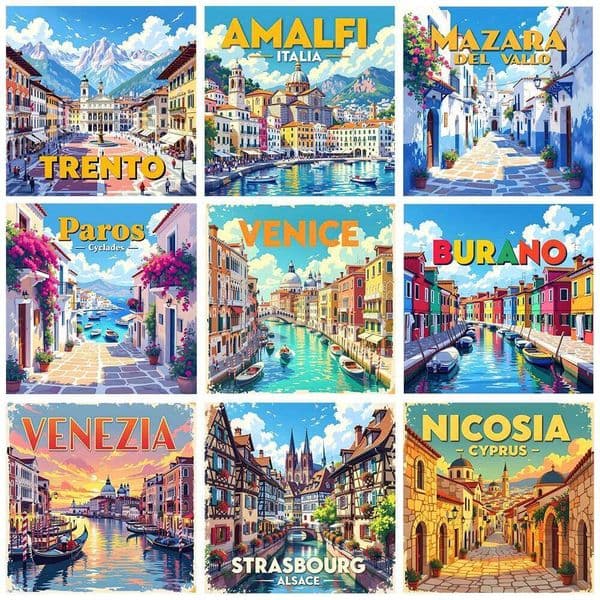 5D Painting City Landscape Full Diamond Mosaic Embroidery Ve Italy Scenery DIY Home Decor Gift New Arrivals 26L0207