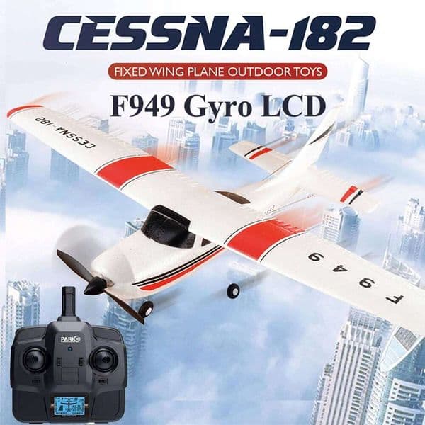C0WLtoys 2.4G F949 LCD Version RC Airplane Cessna 182 3D6G 3Ch Fixed Wing Plane Outdoor Drone RTF With Gyroscope And Night 26Y0207