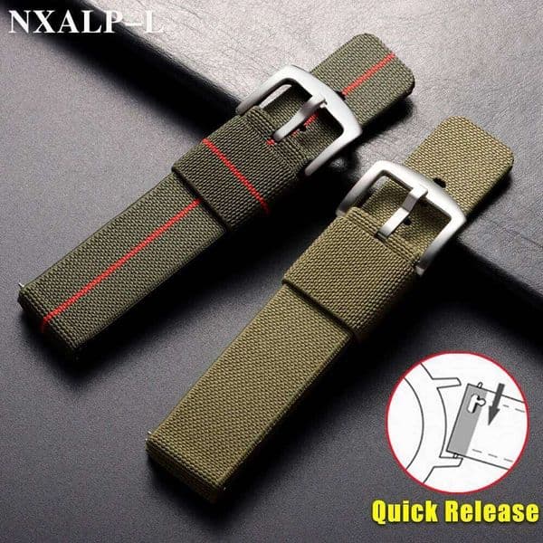 Elastic Strap Nylon 18mm 20mm 22mm 24mm Army Woven for Seiko Wristband Quick Release Military Men's Sport Watch Band Z260207