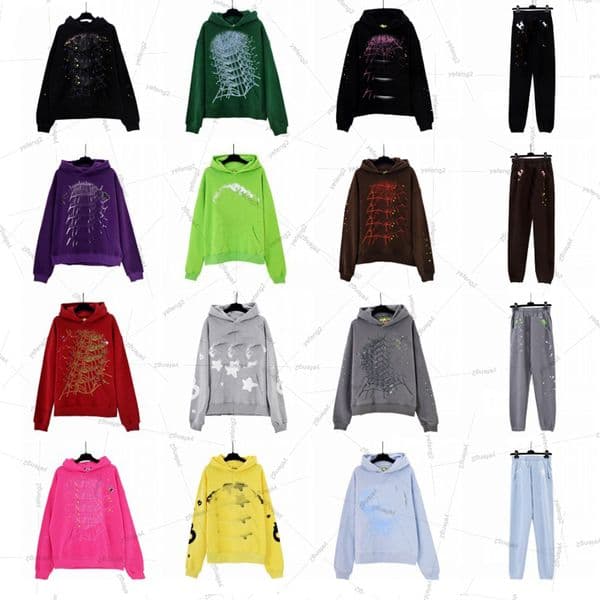 Men designer hoodie 555 hoodie Sweatpants Set Oversize web print Jogger Set Casual Fleece