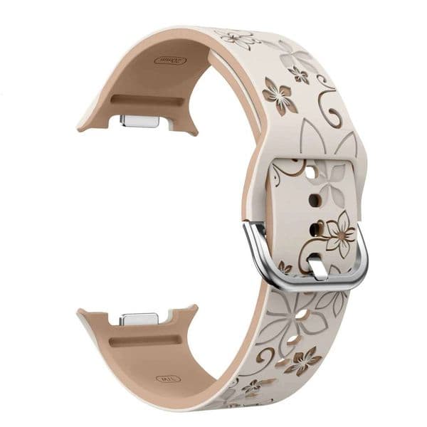 For Samsung 8/8 classic band Engraved Silicone Bracelet correa Galaxy Watch 7/FE/6/5/4 Classic/5 Pro No Gaps Strap Z260207