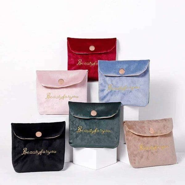 Women Girl Velvet Cute Small Cosmetic Travel Napkin Sanitary Pad Lipstick Organizer Bag Purse Makeup Bags Case Pouch Y260206