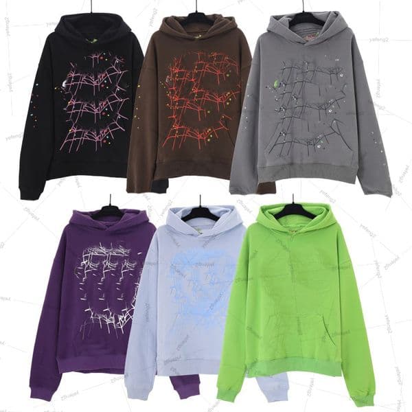 Men designer hoodie 555 Puff Print Pullover Hoodie web print Jogger Set Casual Fleece