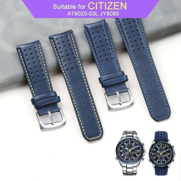 Genuine watch suitable for Citizen Blue Angels AT8020-03L JY8085 men's leather strap 22/23mm Z260207