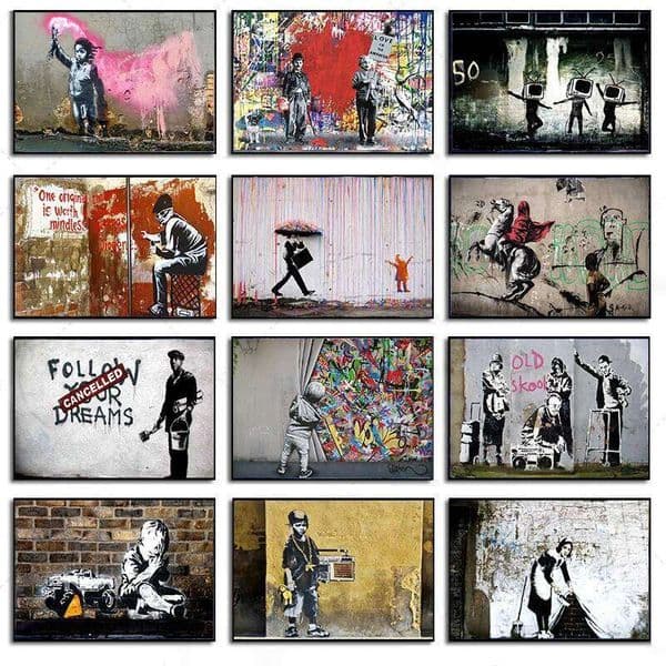 2026 Graffiti Banksy Street Style Poster Canvas Painting HD perfume Prints Funny S Wall Art Pictures Modern cologne Home Room Decor Free Shipping