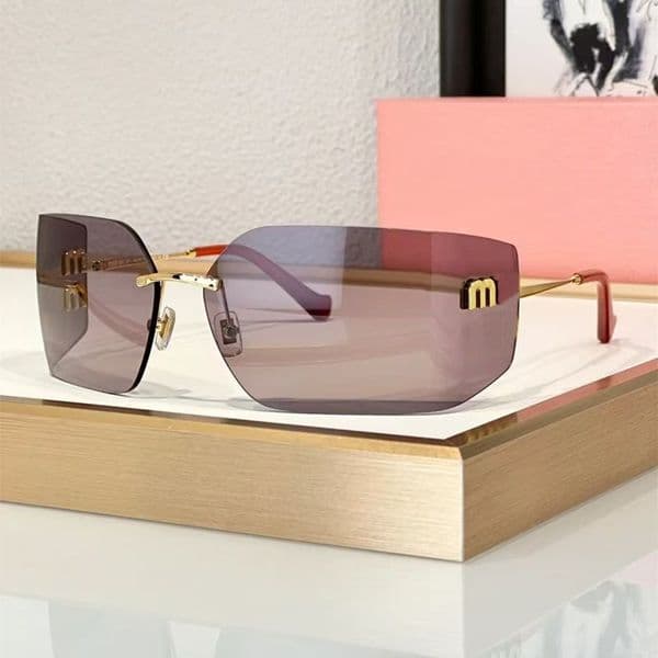 Designer Sunglasses Women Trend Frameless Curved Surface Lens Glasses Women's Luxury sun glasses