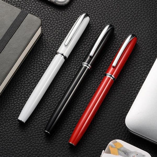 Multi-Color Metal Push Ballpoint Pen Black/White/Red Business Office Writing Pen Custom Logo Available