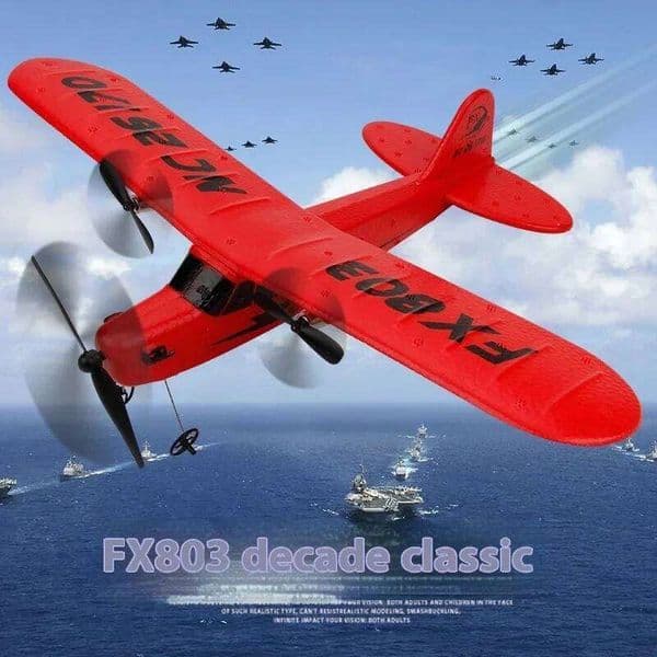 FX803 2.4G 2-Channel RC Airplane Epp Foam Fixed Wing Glider 2-Way Remote Control Toy for Children Gift 26Y0207