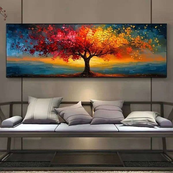 Extra-Large Tree of Life Canvas Poster Abstract Wall Art Modern Home Print Painting Geometric Patterns Living Room Decor 26Y0207