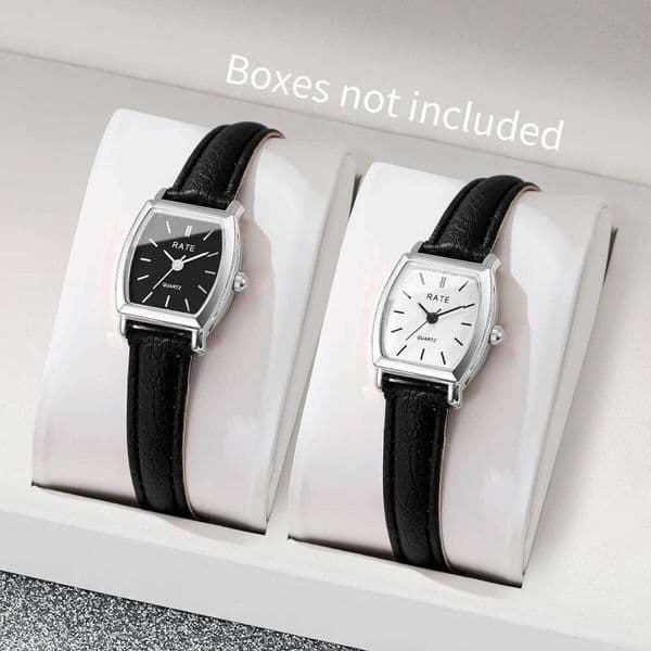 2PCS/Set Fashion Casual Women Watches Leather Strap Quartz Wristwatch Reloj Mujer Girls Clock GiftWithout Box C260206