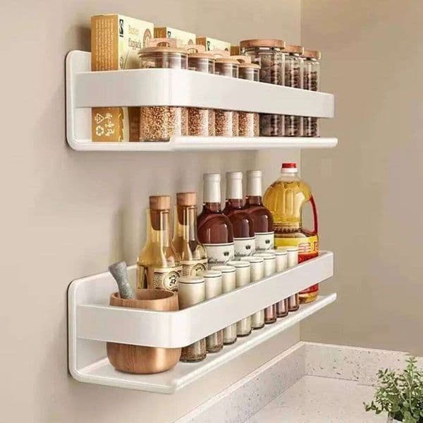 Bathroom Wall-Mounted Spice Multifunctional Item Shelf Condiment Storage Shampoo Organizer Rack Kitchen Accessories 26L0207
