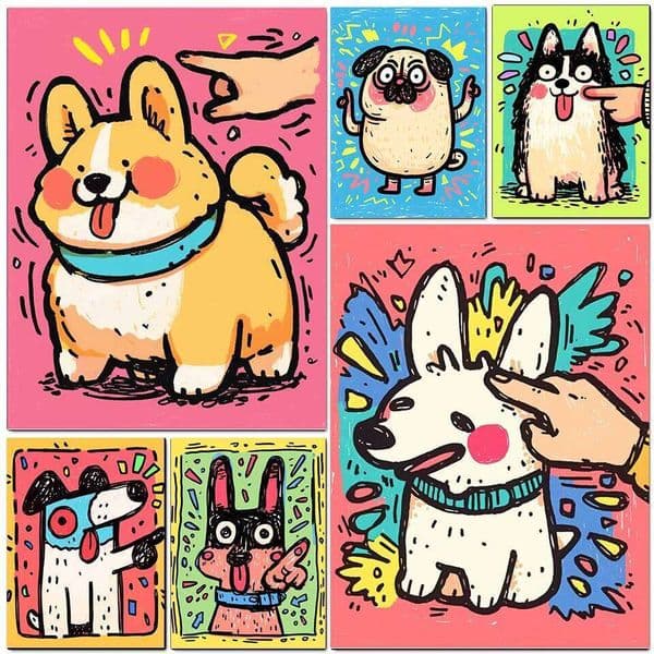 Full Round/Square drill Diamond Art Painting Fun Animal DIY Dog Picture Mosaic Cross Embroidery Home Decoration 26L0207