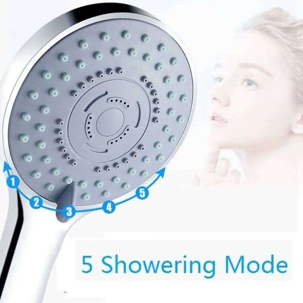 Adjustable 5 Modes Spa Bathroom Shower Head Hand Held Filter High Pressure 26H0207