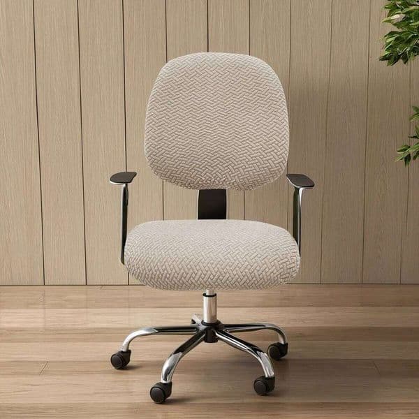 2pcs/set solid color elastic striped grid split chair cover, suitable for office and conference room decoration 26W0207