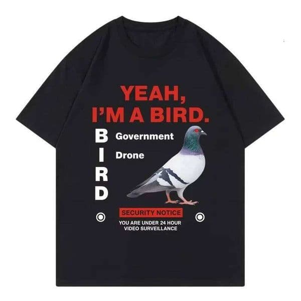 Government Funny Pigeon Crewneck Graphic T Shirts Fashion Trend Short Sleeve T-shirts Women Clothing T-shirt C260207