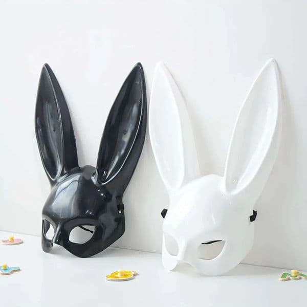 Black White Rabbit Mask Halloween Party Decoration Party Long Ears Rabbit Bunny Mask Costume Cosplay 260130