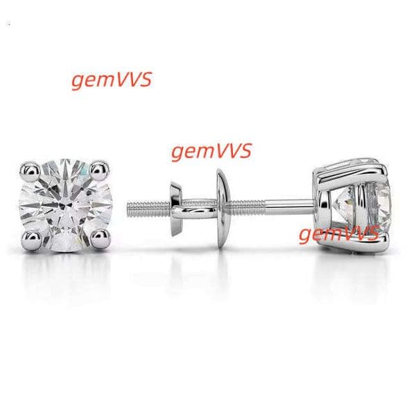 VOAINO Custom Round Cutting 14K 18K Gold VVS Lab Grown HPHT Diamond Earrings Fine Jewelry Ear Stud Gift For Girls