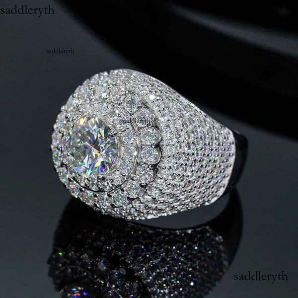 8mm Moissanite for Men Iced Out Rings Women S Sier Wedding Ring Finger Jewelry Pass Dias Tester Free Shipping 39