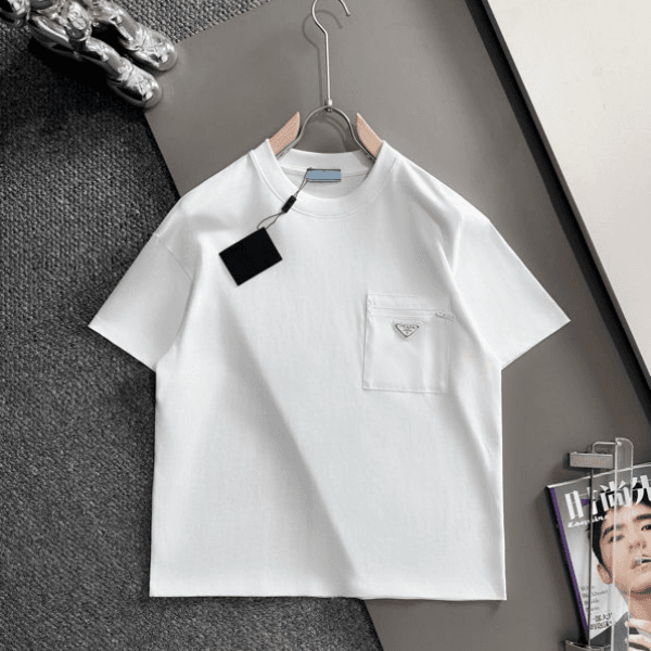 Early spring new high-grade cotton printed T-shirt round neck stitching pullover short sleeves Size m-xxxl Color black white h77f6t