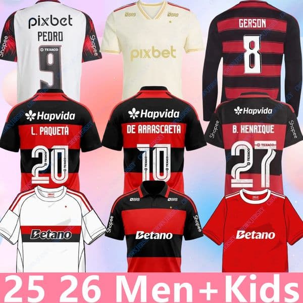 Flamengo 26 27 soccer jerseys 2026 2027 Flamenco home away 3rd Camisa S.LINO PEDRO DANILO DE ARRASCAETA Jorginho ZICO SAUL B.HENRIQUE E.ROYAL men football shirt kids kit
