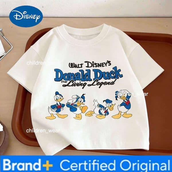 Disney Donald Duck T-shirt Summer Kids Clothing Printed Cartoon Short Sleeve Tops Popular Design Baby Boys T Shirts Crewneck H2602091