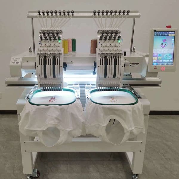 Industrial Automatic Computer 2 Heads Embroidery Machine for Cap/T- Shirt/Flat/3D Embroidery Offer Free Video Guide