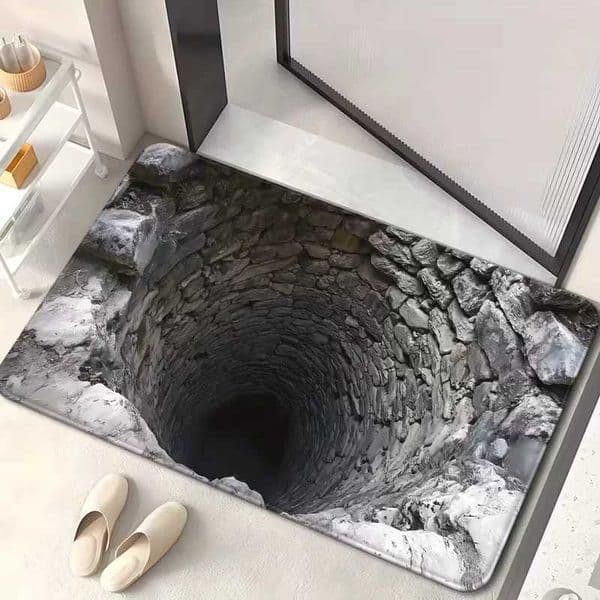 Optical Illusion Rug Vortex Design Doormat Washable Rug Kitchen Floor Mat Home Living Room Decor Carpet S260207