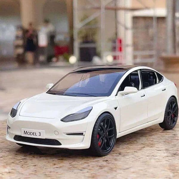 1:24 Tesla 3 Y Alloy Diecast Metal Toy Vehicles Car Model Simulation Sound and Light Collection Kids Gifts 26W0209