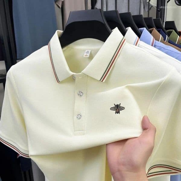 Men's Polos Designer Brand Polo Shirt Lapel Short Sleeve Summer Bee Embroidery T-Shirt Fashion Leisure Business Menswear Clothing