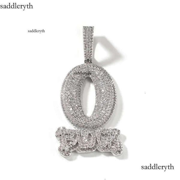 Hip Hop Art Letter O BLOCK Pendant Necklace TopBling Full 5A Zircon Jewelry Cool Men Gift 8b