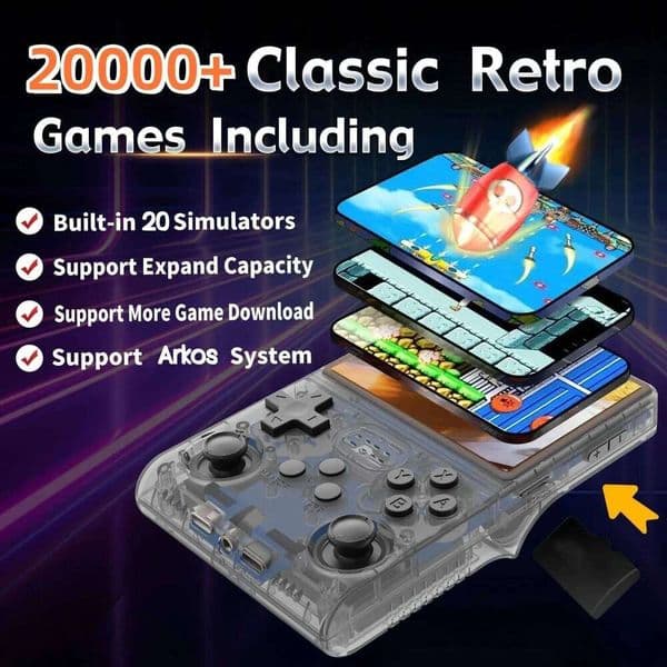 R36S new retro 3.5-inch Linux open-source system portable handheld game console with 128GB large memory X260209