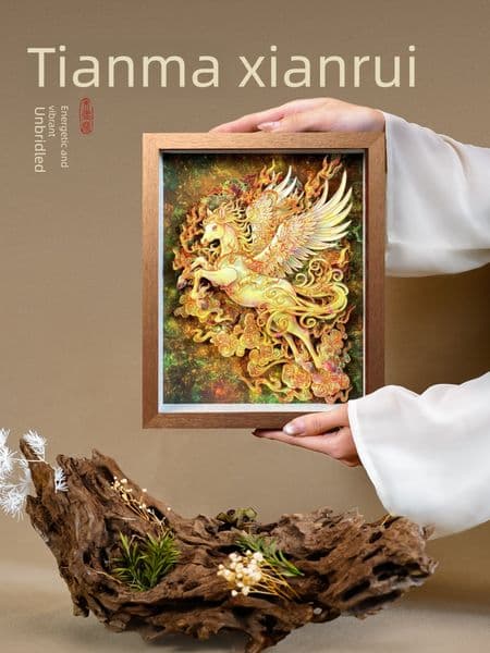 Horse Year Ornament Gift Box, Intangible Cultural Heritage Paper-cutting, Opening Gift, Housewarming Gift, New Year Gift for Elders, High-end New Chinese Style