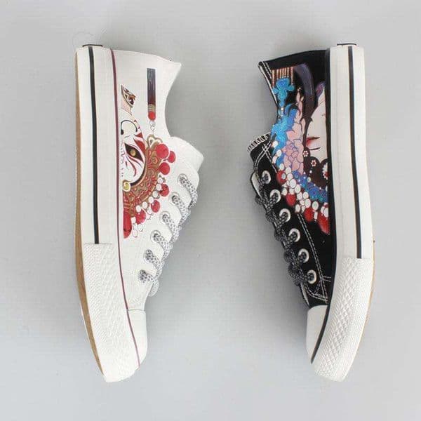 26Autumn New Low-Top Canvas Sakura Chinese Style White Shoes, Couple's Shoes For Men And Women, Trendy WKERSIY