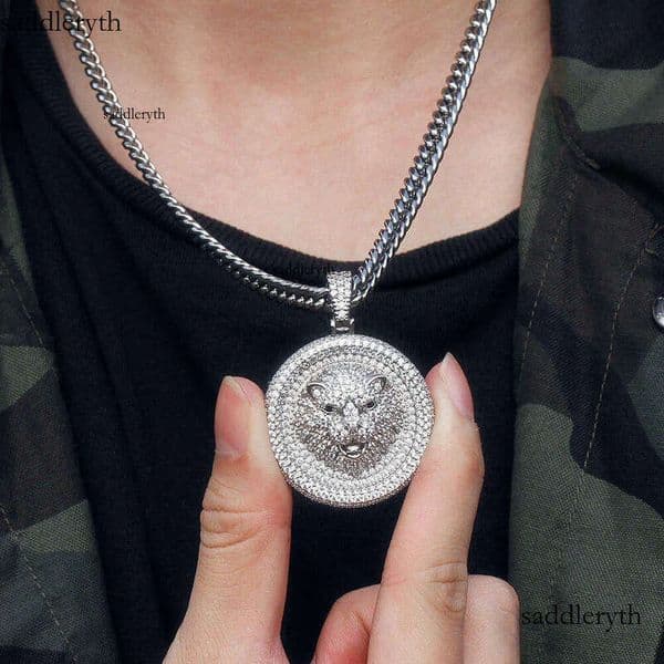Hip Hop Fine Jewelry Dia Charm Vvs Moissanite Necklace Iced Out Chain with Custom Pendant for Men 73