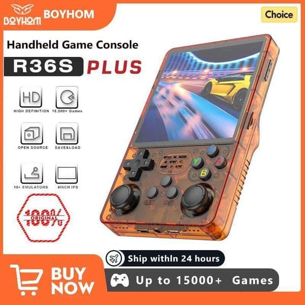 BOYHOM NEW R36PLUS Open Source System Retro Gaming Handheld Pocket Console 4 inch IPS Display 720*720 Built-in WiFi Kids Gift X260209