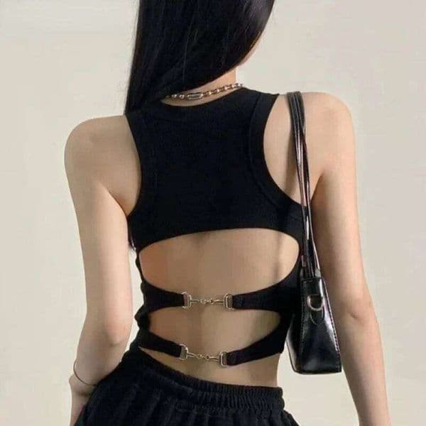 Sports Tank Sexy with Bra Pad Casual Crop less Knitt Running Camisole for Women Y2K Streetwear Tops 26Y0209