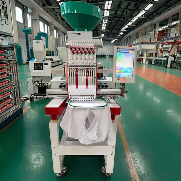 Single Head Automatic Hat Garments Flat Multi Function 9/12/15 Needles Computer Embroidery Machine