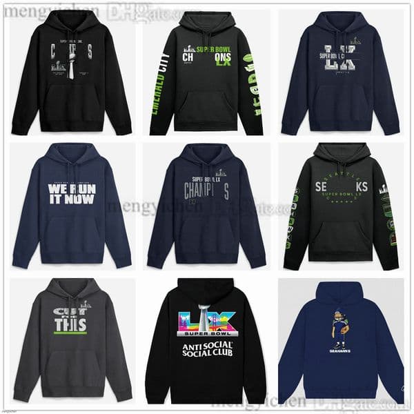 Men's Seattle 2026 Super Bowl LX Champion Locker Room Trophy Hoodie T-Shirt Sweatshirt Hoodies
