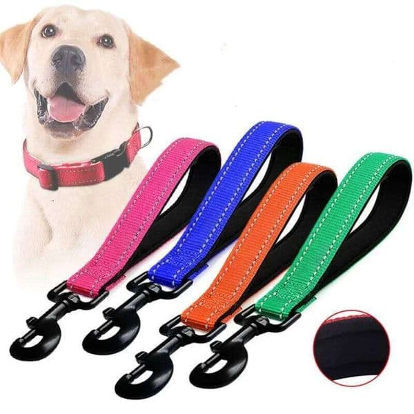 Short 30cm Nylon Leashes for Large Dog Walking Reflective Waterproof Leash Dogs Traction Rope Pet Chain 26Y0209