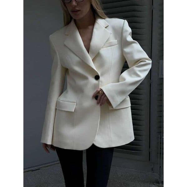 Wolfeel Women's Autumn Winter Slim Waist Chic Blazer Coats Office Ladies Double Breasted Fashion Suits Jacket Women Clothing 26W0209