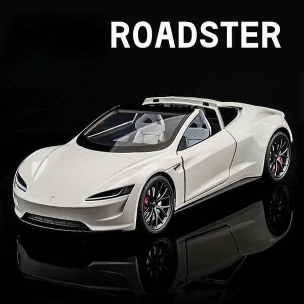 1:24 Scale Alloy Tesla Roadster Sport Model Diecast Metal Vehicles Convertible Car Toy Boy Gift Collective Home Decor 26H0209